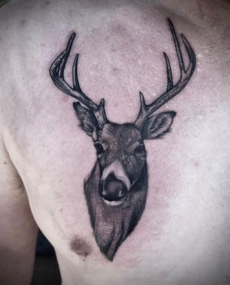 Tattoos - Deer on chest - 145848